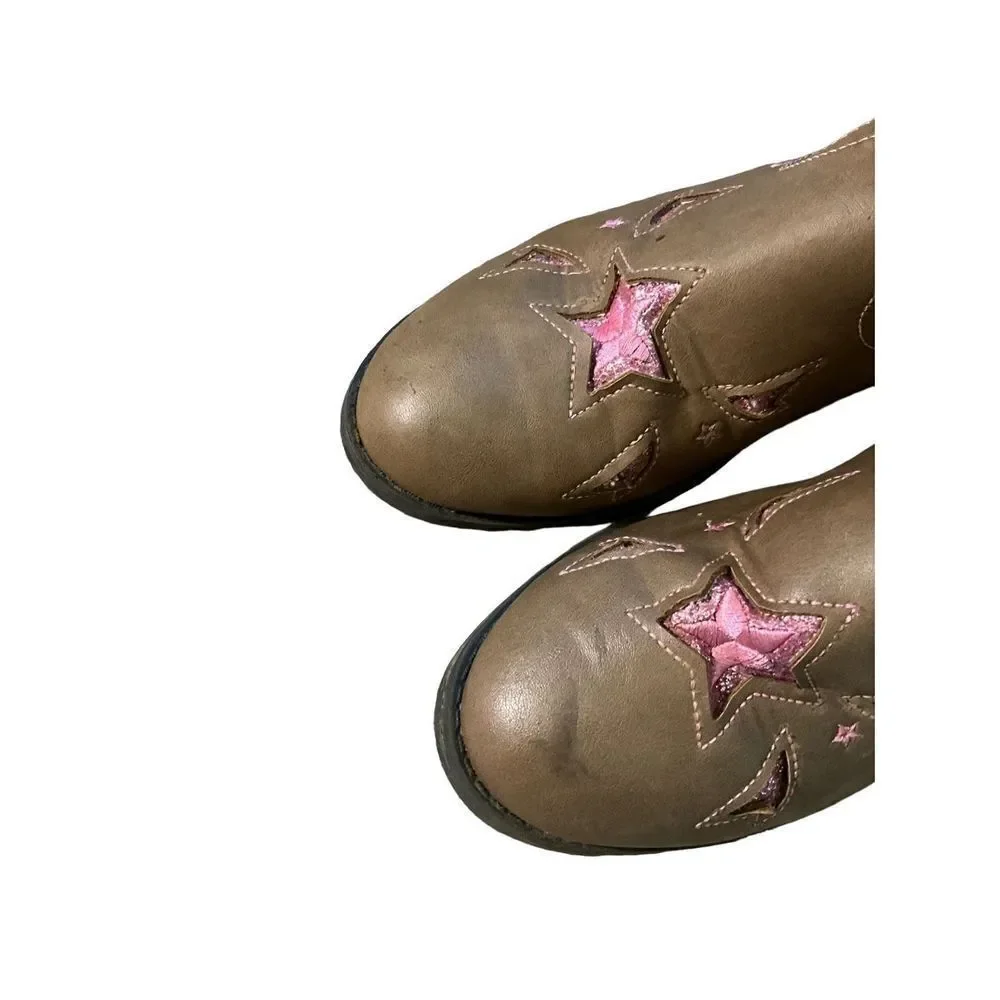 Wonder Nation Brown and Pink Cowboy Boots